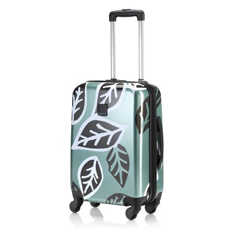 bold leaf print cabin luggage.